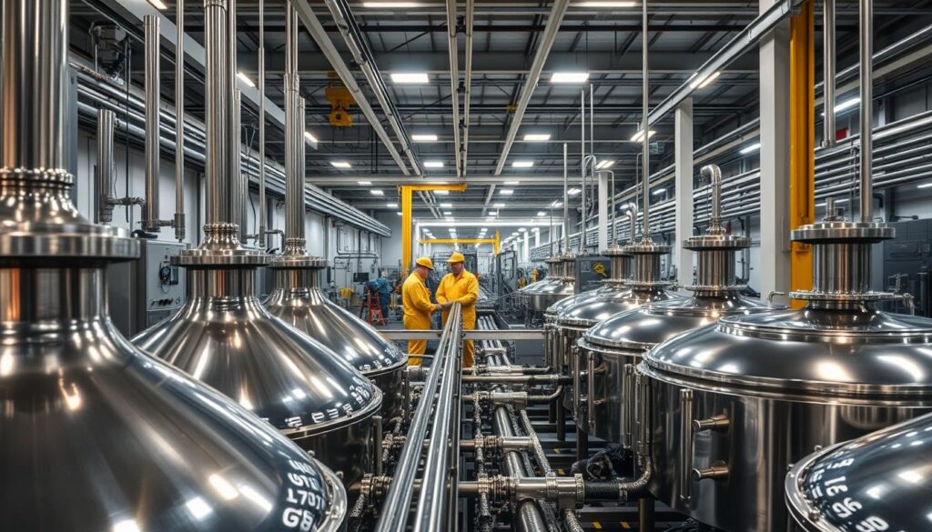 Veredelungsanlage in der Glasproduktion